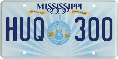 MS license plate HUQ300
