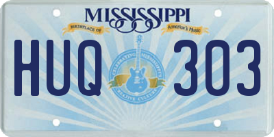 MS license plate HUQ303