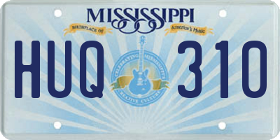MS license plate HUQ310