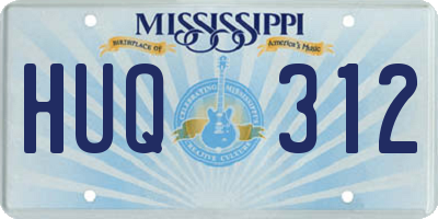 MS license plate HUQ312