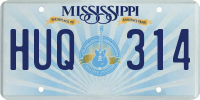 MS license plate HUQ314