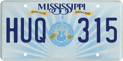 MS license plate HUQ315