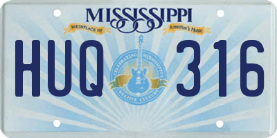 MS license plate HUQ316