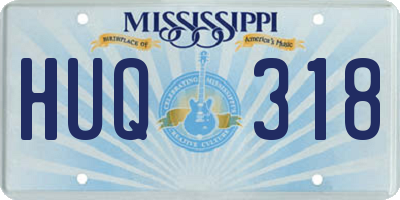 MS license plate HUQ318