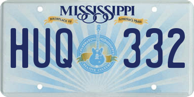 MS license plate HUQ332