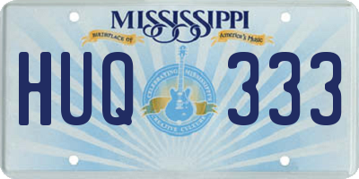 MS license plate HUQ333