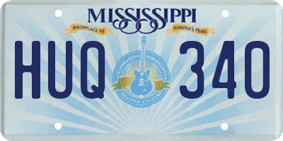 MS license plate HUQ340