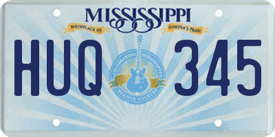 MS license plate HUQ345