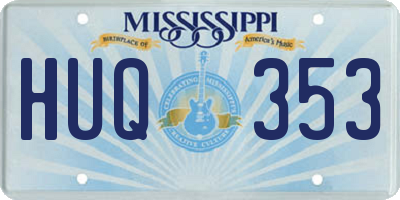 MS license plate HUQ353