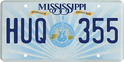 MS license plate HUQ355