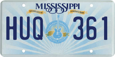 MS license plate HUQ361