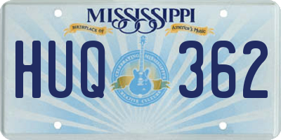 MS license plate HUQ362