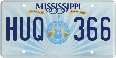 MS license plate HUQ366