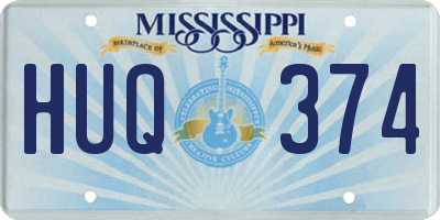 MS license plate HUQ374