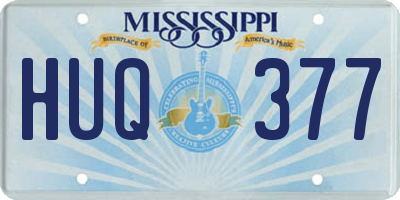 MS license plate HUQ377