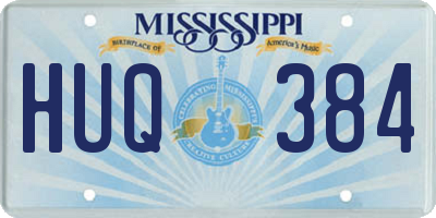 MS license plate HUQ384