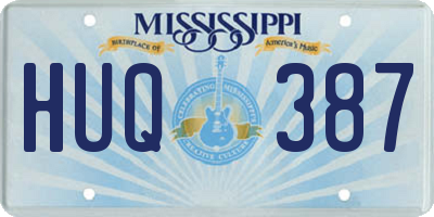 MS license plate HUQ387