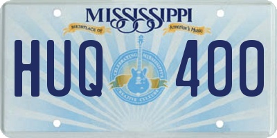 MS license plate HUQ400