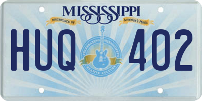 MS license plate HUQ402