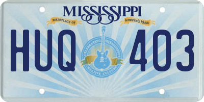 MS license plate HUQ403