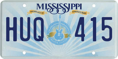 MS license plate HUQ415