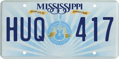 MS license plate HUQ417