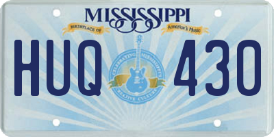 MS license plate HUQ430