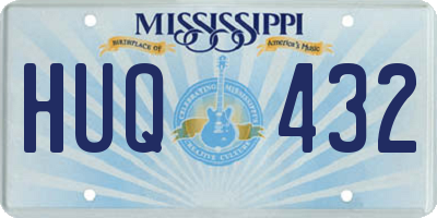 MS license plate HUQ432