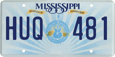 MS license plate HUQ481