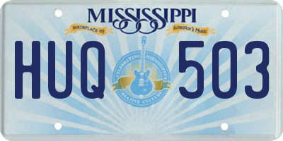 MS license plate HUQ503