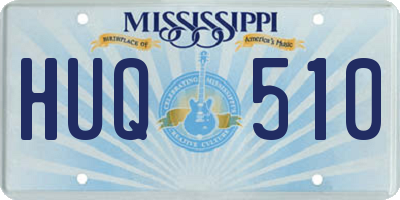 MS license plate HUQ510
