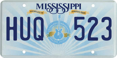 MS license plate HUQ523