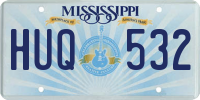 MS license plate HUQ532