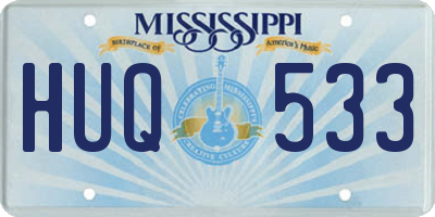 MS license plate HUQ533