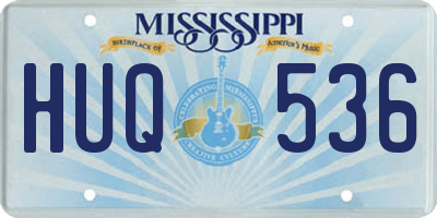 MS license plate HUQ536