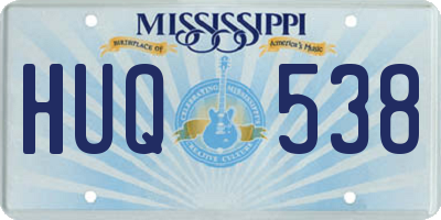 MS license plate HUQ538
