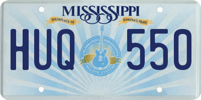 MS license plate HUQ550