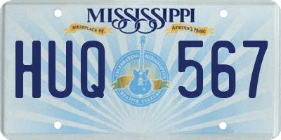 MS license plate HUQ567
