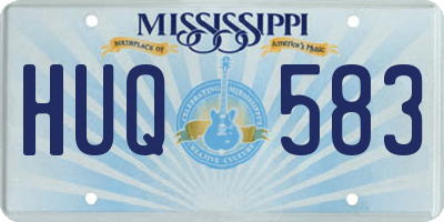 MS license plate HUQ583