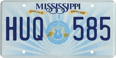 MS license plate HUQ585