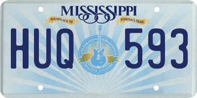 MS license plate HUQ593