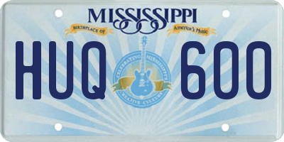 MS license plate HUQ600