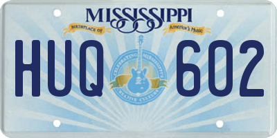 MS license plate HUQ602