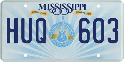 MS license plate HUQ603