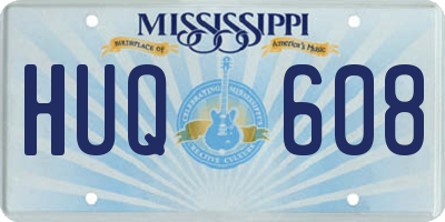 MS license plate HUQ608