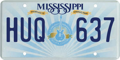 MS license plate HUQ637