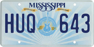 MS license plate HUQ643