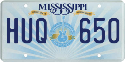 MS license plate HUQ650
