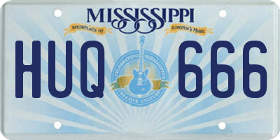 MS license plate HUQ666