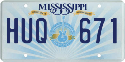 MS license plate HUQ671